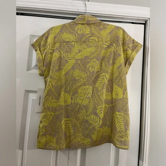 🔥3/$15🔥 NWT Calvin Klein Linen Top - Picture 5 of 5